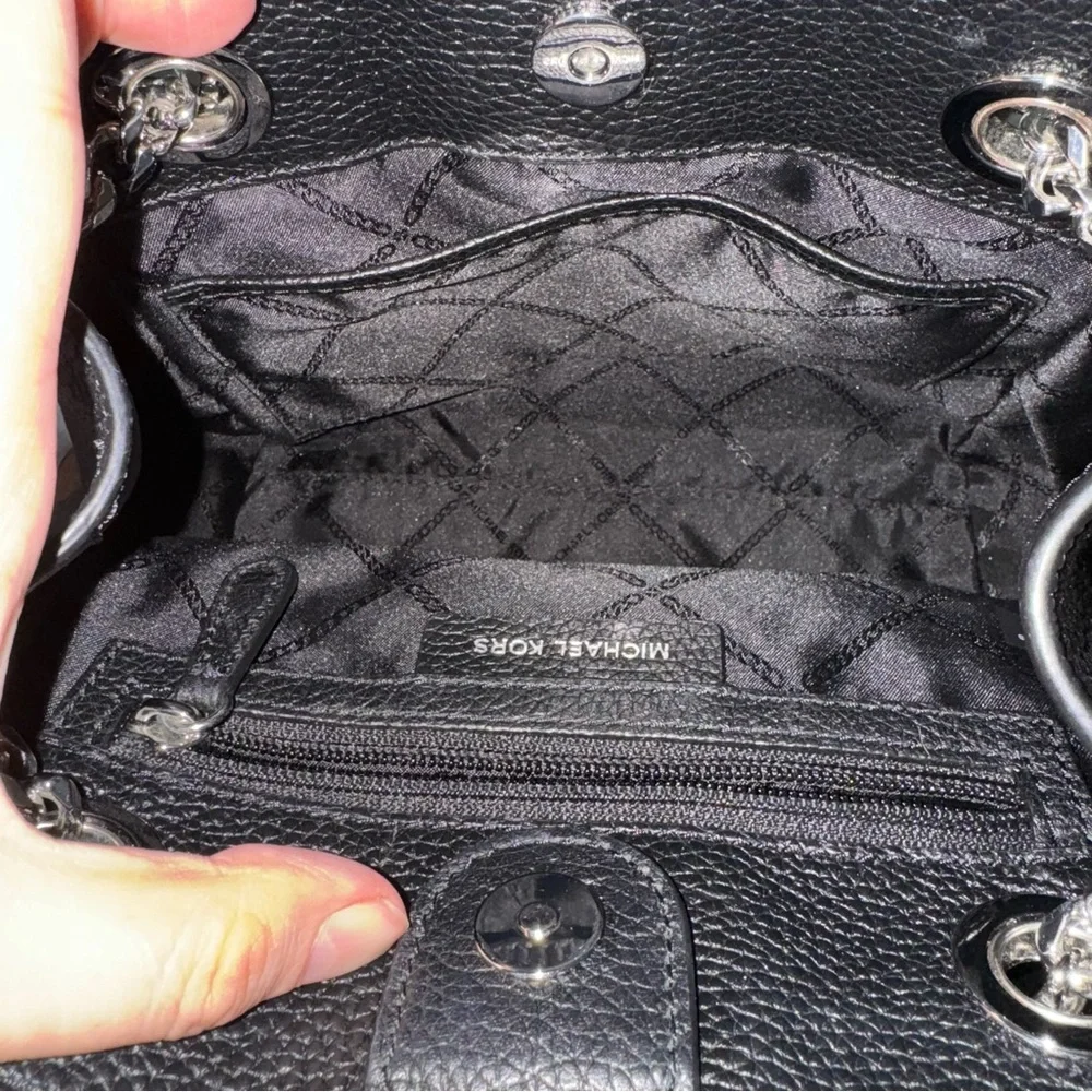 MICHAEL KORS Jet Set Chain Legacy Black Pebble Leather Shoulder Bag w/ Dust Bag
